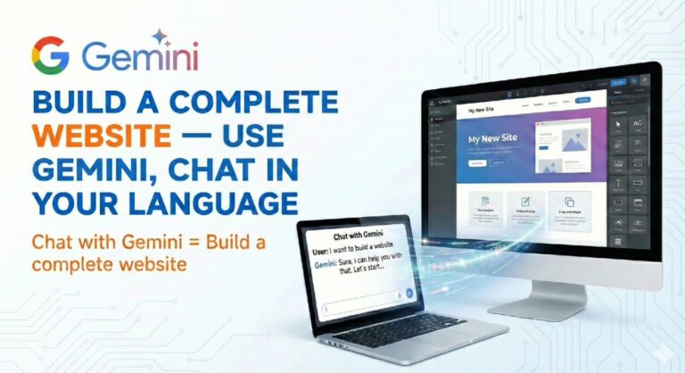 Build a complete website — use Gemini, chat in your language