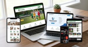 portfolio mockup grid showcasing successfully built client websites